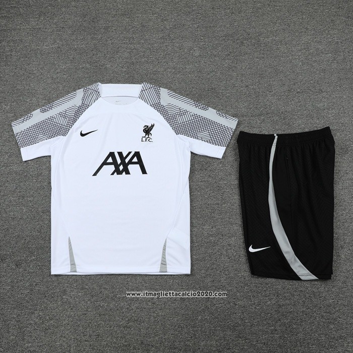 Tuta da Track Liverpool Manica Corta 2022 2023 Bianco - Pantalon Corto